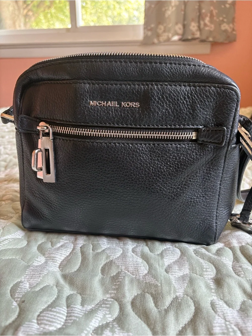 Michael Kors Black Pebbled Leather Crossbody